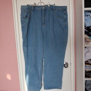 SHEIN Plus High Waisted Raw-Cut Mom Jeans